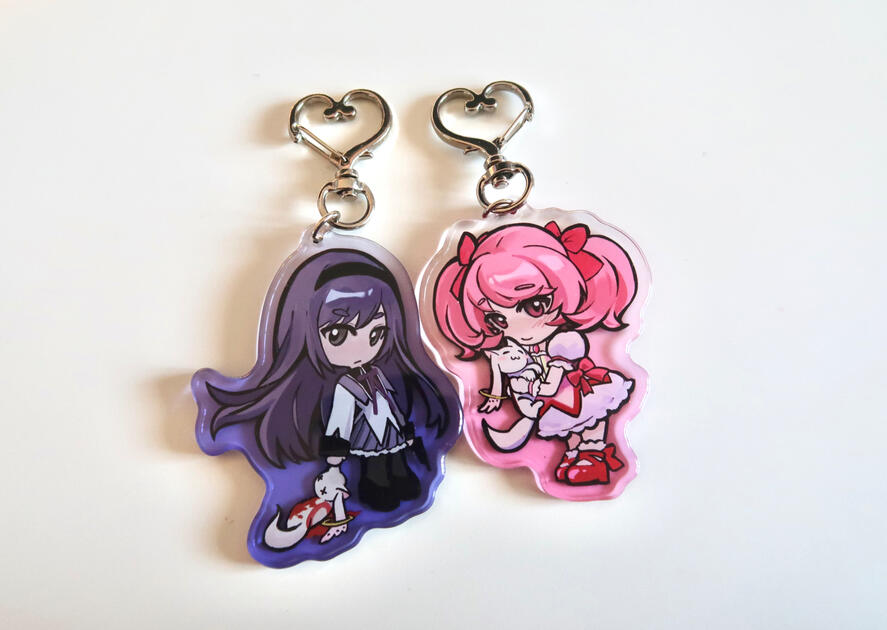 Homura + Madoka 2.5in keychains