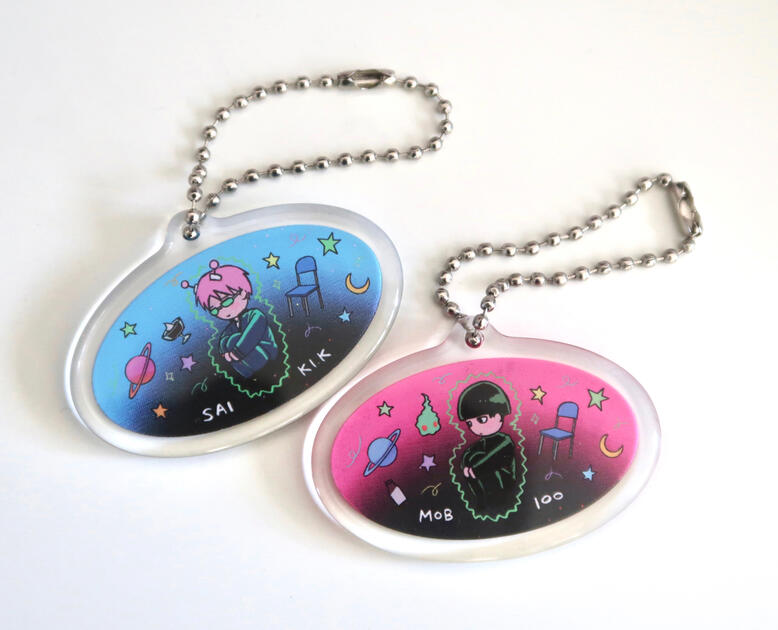 Saiki + Mob Keychains